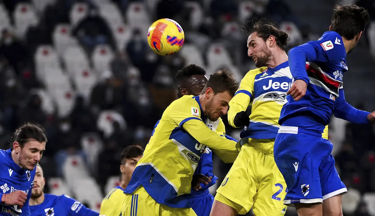 Di sisa waktu, Juventus terus melancarkan serangan. Namun tak ada tambahan gol lagi hingga laga berakhir. (LaPresse via AP/Marco Alpozzi)