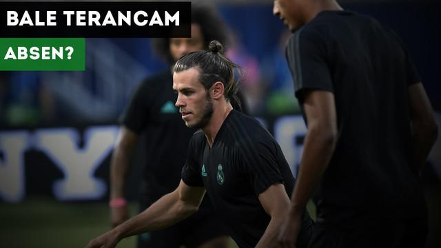 Gareth Bale mengerang kesakitan saat latihan jelang laga Real Madrid Vs Manchester United di Piala Super Eropa.