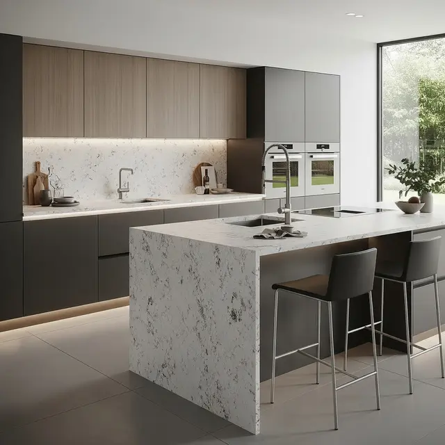 Model Granit Dapur Minimalis Terbaru dengan Nuansa Mewah (Gemini AI)