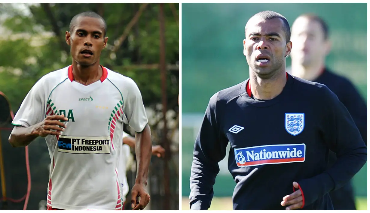 Bek sayap kiri mantan pemain Persipura, Ruben Sanadi, memiliki posisi bermain dan wajah mirip mantan bek sayap Chelsea dan Arsenal, Ashley Cole. (Bol.com-AFP) 