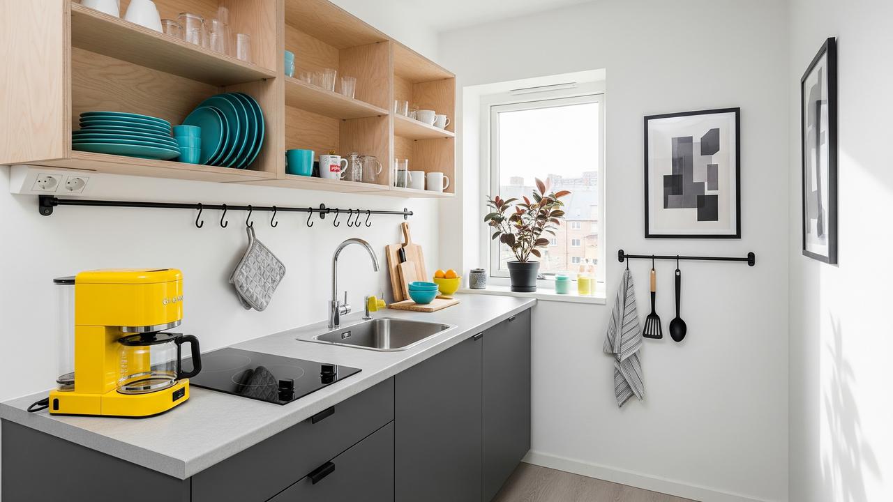 Ilustrasi Desain Dapur Minimalis Gen Z dengan Budget Terbatas/Gemini AI