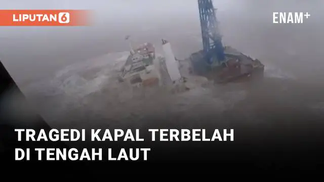 Sebuah kapal milik Hongkong terbelah dua dan tenggelam di tengah laut setelah dihantam gelombang tinggi. Puluhan awak kapal hilang dalam insiden mengenaskan tersebut.