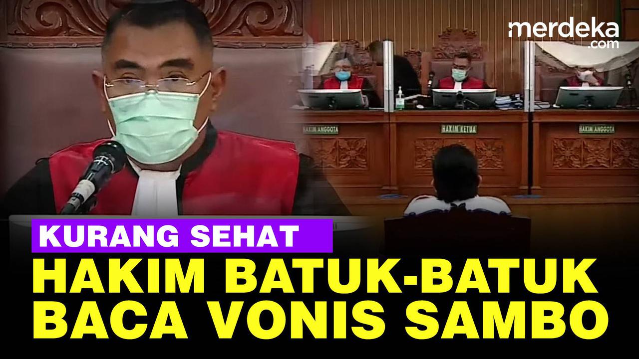 VIDEO: Batuk-Batuk, Hakim Wahyu Tampak Kurang Sehat saat Pembacaan Vonis Sambo