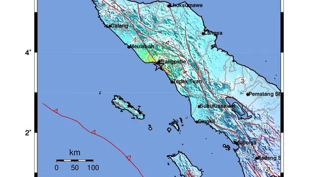 BMKG melaporkan telah terjadi gempa bumi dengan magnitudo 6,2 di wilayah barat daya Blangpidie, Aceh Barat Daya, pada Minggu (11/5/2025) pukul 15.57 WIB. (Dok BMKG).