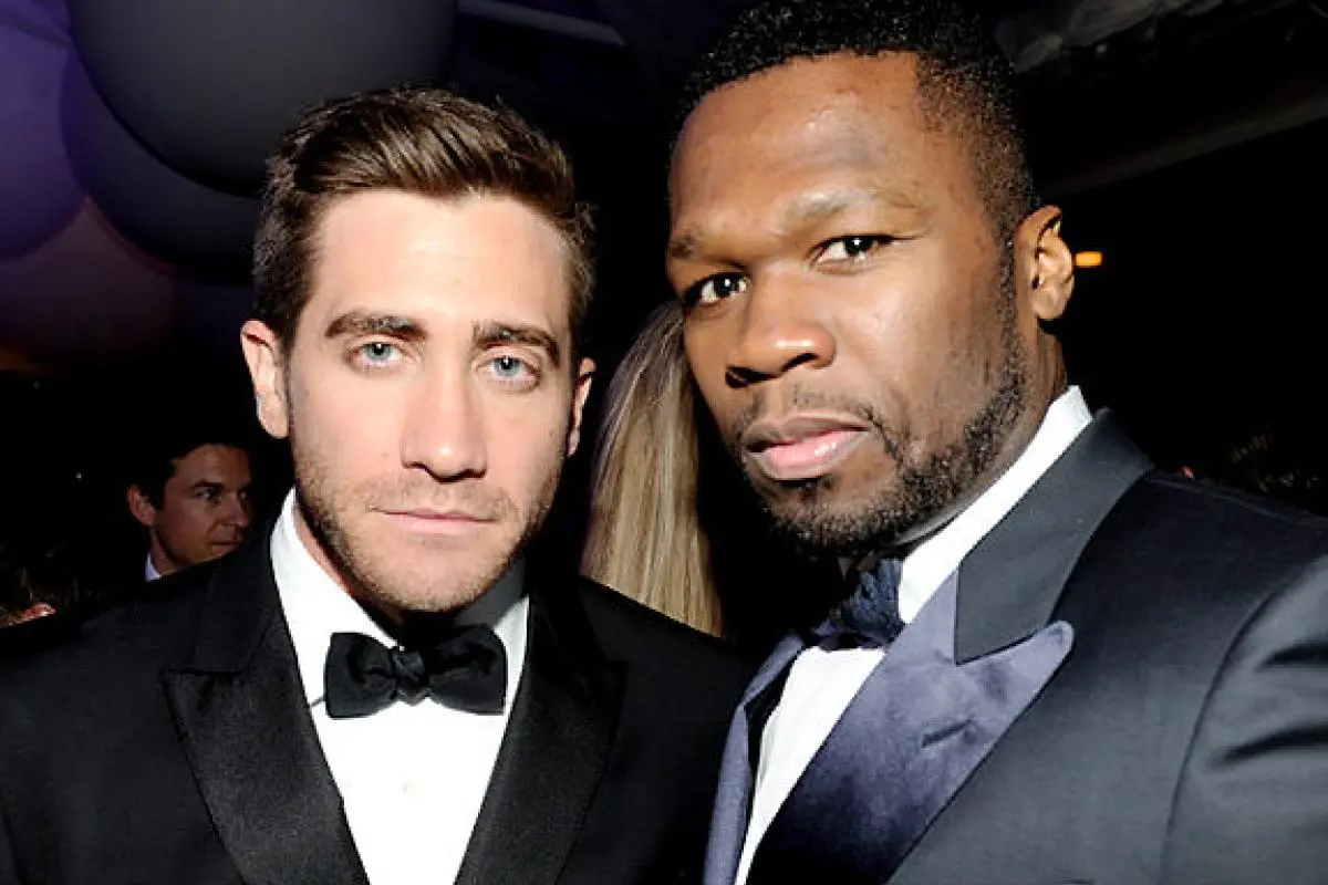 Jake Gyllenhaal dan 50 Cent dalam sebuah acara. (Foto: NY daily News)
