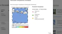 Pada hari ini, Senin (19/2/2024) mengawali pekan, terjadi lindu di wilayah Indonesia. Hingga pukul 20.15 WIB, hanya ada satu kali gempa hari ini menggetarkan Bumi Pertiwi. (www.bmkg.go.id)