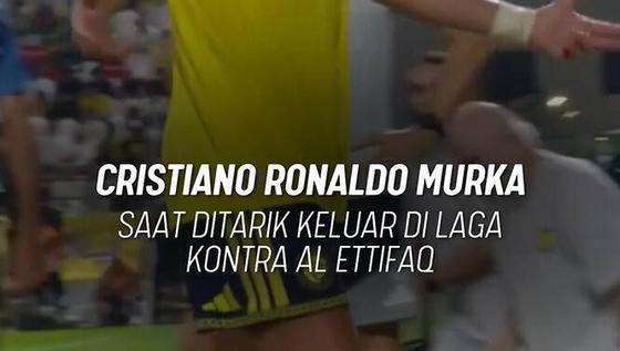 Cristiano Ronaldo murka saat ditarik keluar di laga kontra Al Ettifaq