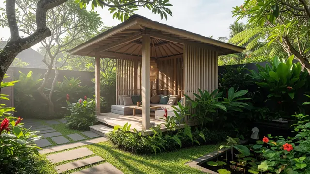 Model Saung Kecil di Kebun untuk Tempat Bersantai Sore Hari/Foto: AI Generated