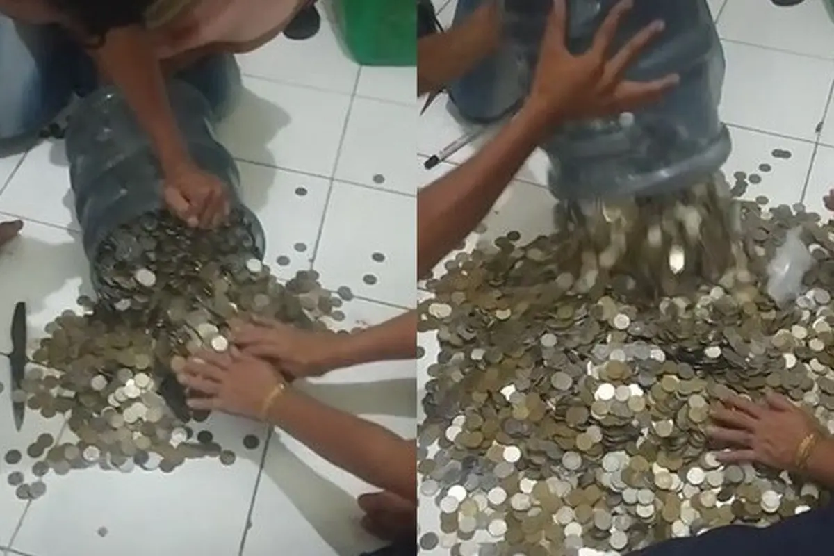 Viral Bongkar Tabungan dalam Galon Selama 2 Tahun, Isinya Belasan Juta