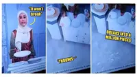Aksi kocak pembawa acara yang pecahkan piring (Sumber: World of Buzz)