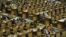 Banyak bangku kosong di sidang Paripurna yang digelar hari ini, Jakarta, Selasa (26/8/14). (Liputan6.com/Johan Tallo)
