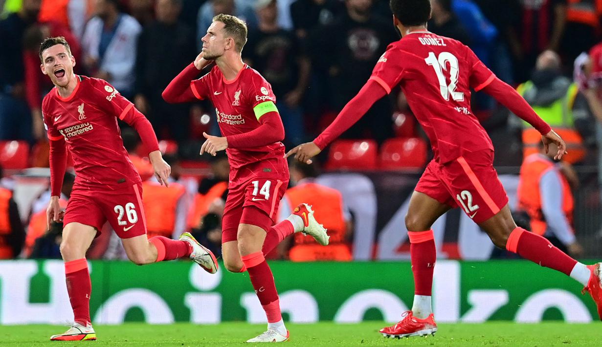 Liverpool berhasil meraih poin penuh di matchday pertama fase grup Liga Cahmpions 2021/2022, setelah berhasil memenangkan persaingan sengit dengan AC Milan. (Foto: AFP/Paul Ellis)