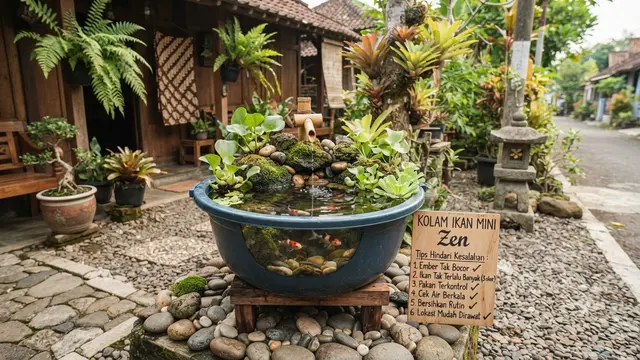 Cara Membuat Kolam Ikan Mini dari Ember Bekas Bergaya Zen Ala Jepang dan Hindari Kesalahan-Kesalahannya
