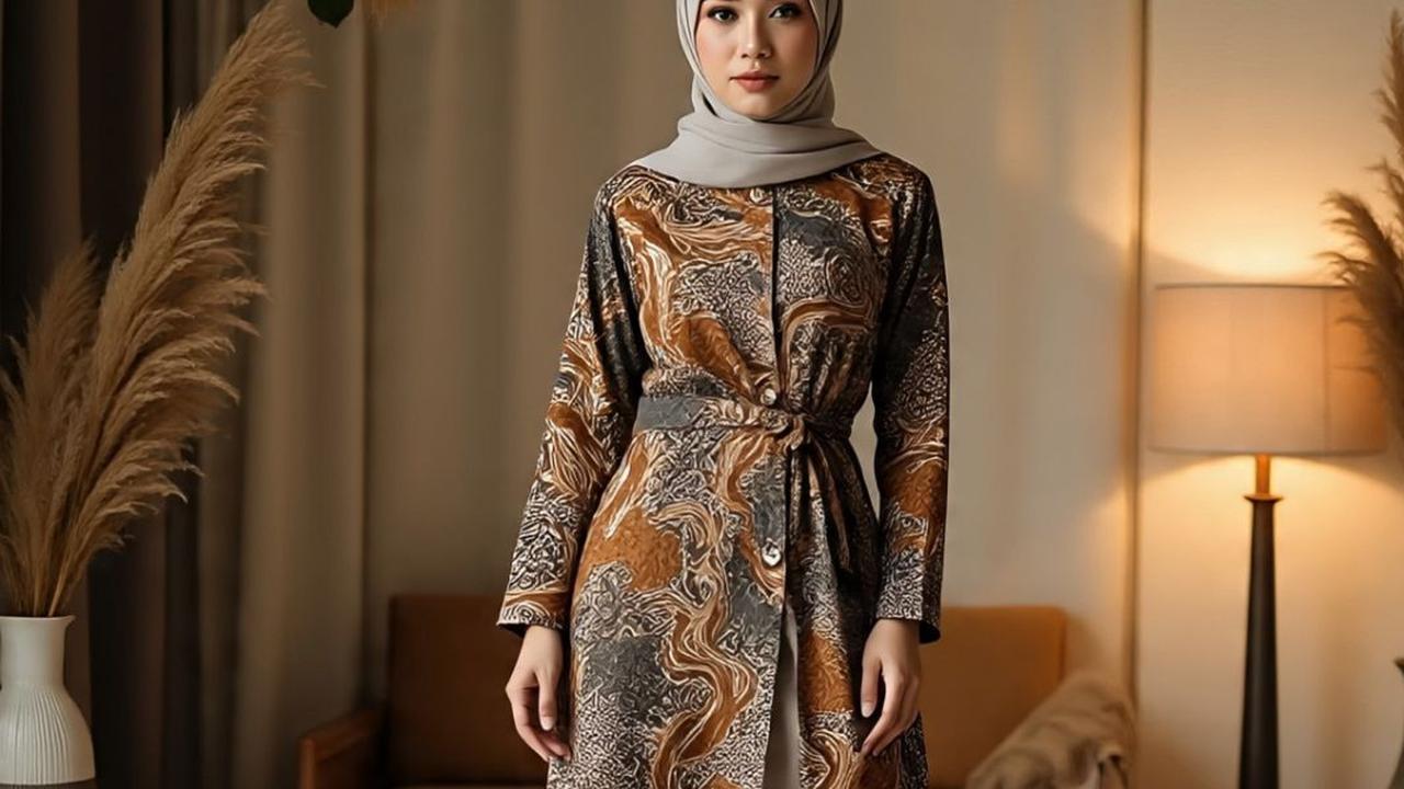 8 Inspirasi Model Tunik Batik Kancing Samping dengan Belahan Panjang 2025, Beri Kesan Lebih Langsing