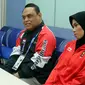 CDM Asian Games 2018, Komjen Pol Syafruddin bersama Penyumbang Emas Pertama Indonesia Asian Games 2018, Atlet Taekwondo Defia Rosmaniar berbincang dengan Tim Redaksi SCTV, Jakarta, Senin (20/8). (Liputan6.com/Johan Tallo)