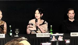 Amanda Manopo menceritakan perjuangan selama proses syuting film Dusun Mayit di XII Senayan City, Jakarta Pusat, Selasa (23/12/2025). (Dok. Aisyah Ichsani Maulida/Liputan6.com)