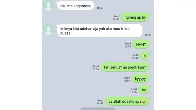 6 Chat Pacar Minta Putus Pakai Alasan Mau Fokus Ini Kocak