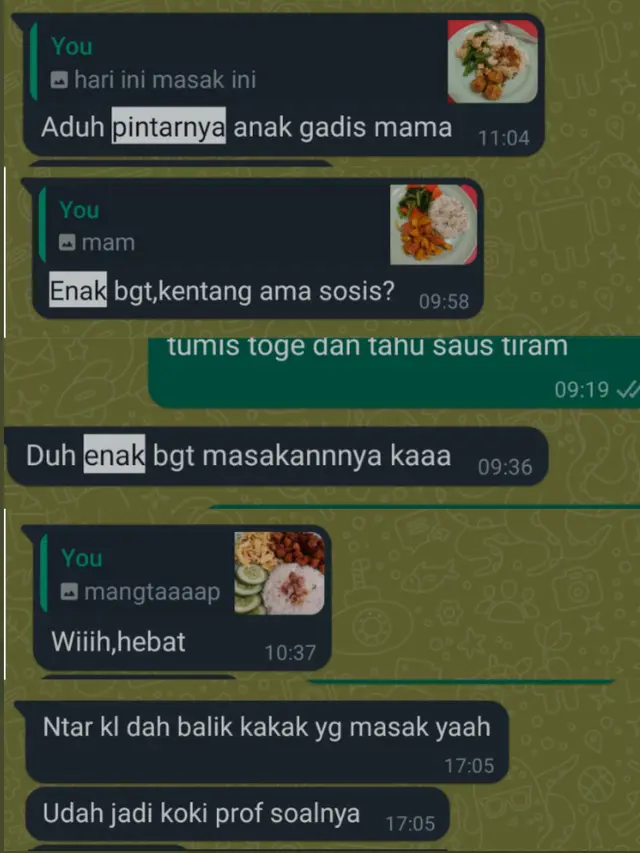 6 Chat Ibu Puji Masakan Anaknya Ini Bikin Senyum, Jadi Makin Semangat Masak