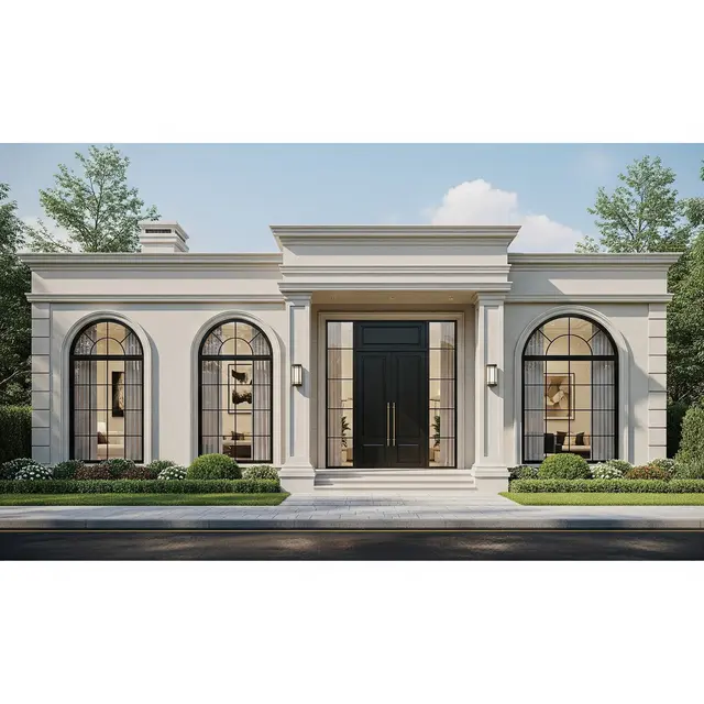 Contoh Rumah 1 Lantai Desain Klasik Modern (AI)