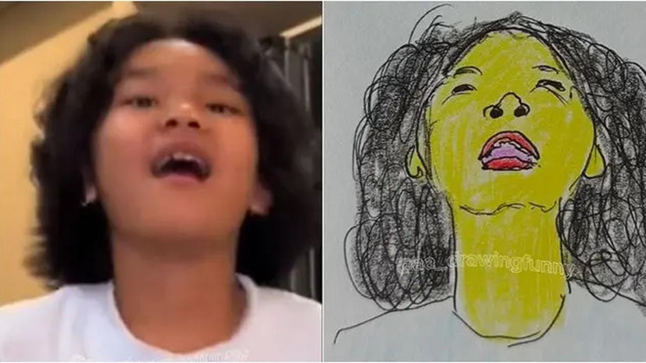 6 Potret Ayu Ting Ting dan Bilqis Digambar AA Drawing, Hasilnya Kocak