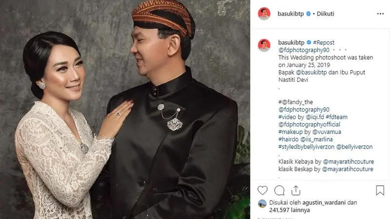 foto pernikahan Ahok