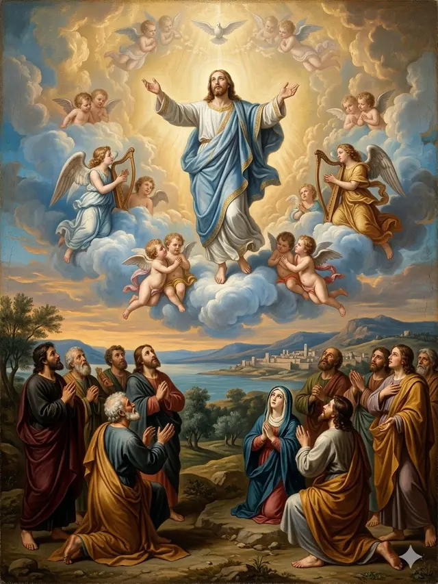 Gambar Kenaikan Yesus Kristus (Foto: Gemini AI)