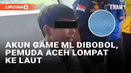 VIDEO: Viral Pemuda Aceh Lompat Ke Laut Usai Akun Game Mobile Legends Dibobol