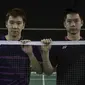 Kevin Sanjaya Sukamuljo/Marcus Fernaldi Gideon menilai ganda Denmark berpotensi menghadirkan kejutan di Indonesia Open 2017. (Bola.com/Vitalis Yogi Trisna)