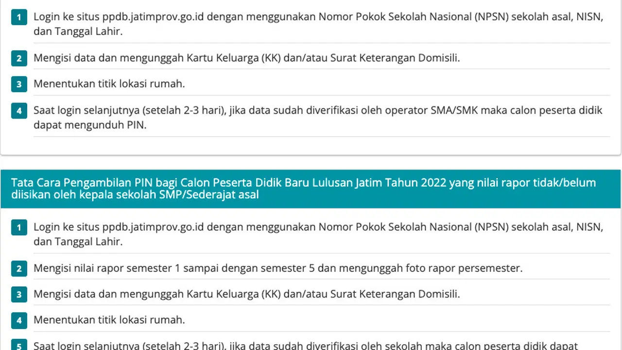 tata cara pengambilan PIN PPDB Jatim 2022
