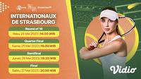 Live Streaming WTA 250 Internationaux de Strasbourg France di Vidio 21-27 Mei 2023