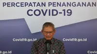 Juru Bicara Pemerintah Untuk Penanganan COVID-19, Achmad Yurianto pada konferensi pers update Corona di Graha BNPB, Jakarta, Rabu (23/4/2020). (Dok Badan Nasional Penanggulangan Bencana/BNPB)