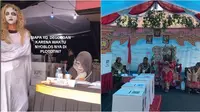 Potret kostum unik anggota KPPS saat bertugas. (Sumber: TikTok/daentong182/agneeesz)