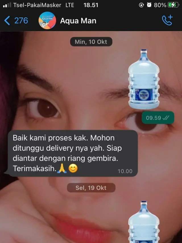 6 Chat Lucu dengan Tukang Galon Ini Bikin Ketawa