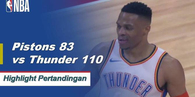 Cuplikan Pertandingan NBA : Thunder 110 vs Pistons 83