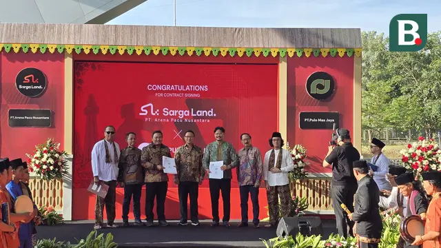 Penandatanganan perjanjian kerja sama antara Sarga Land melalui PT Arena Pacu Nusantara bersama dengan PT Pulo Mas Jaya di Jakarta International Equistrian Park Pulomas