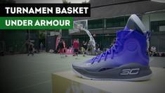 Under Armour menggelar turnamen basket di di lapangan basket, Pati Unus, Jakarta Selatan, Sabtu (18/11/2017).