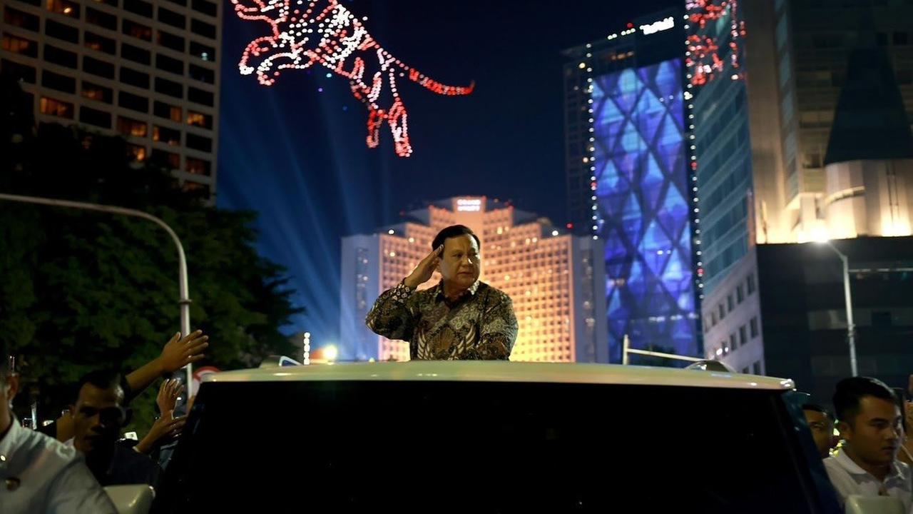 Prabowo rayakan Tahun Baru 2025 di Bundaran HI