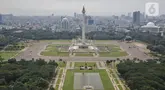 Pemandangan Monumen Nasional berlatar permukiman dan perkantoran, Jakarta, Kamis (15/5/2025). (Liputan6.com/Angga Yuniar)