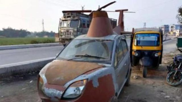 Pria Ini Ubah Mobil Jadi ‘Helikopter’, Disewakan Rp 3 Juta untuk Pengantin Baru