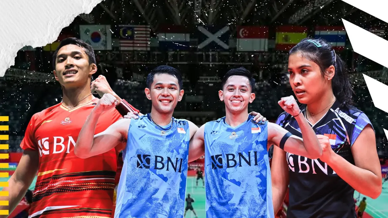 Ilustrasi - Gregoria Mariska, Jonatan Christie, Fajar / Rian