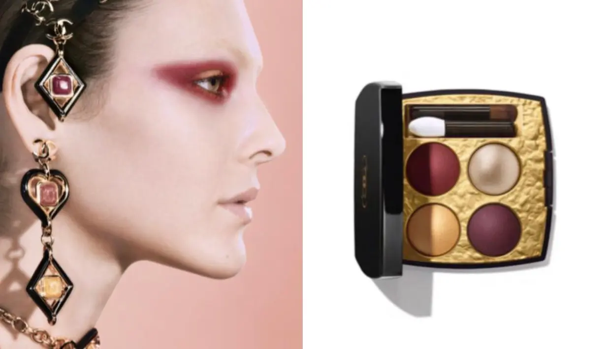 Palet Parurue Impériale menampilkan nuansa mewah dari warna Yellow Sapphire, Red Quartz, dan Garnet. Tak ketinggalan, top coat Rose Gold. [Dok/Chanel]
