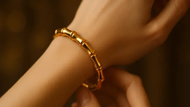 Gelang Emas 24 Karat 5 Gram Motif Bambu