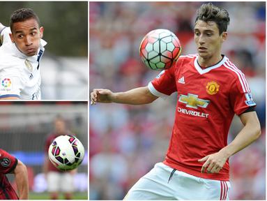 Berikut ini Matteo Darmian dan empat bek incaran Juventus yang dijadikan buruan untuk menggantikan posisi Dani Alves. (Kolase foto-foto dari EPA)