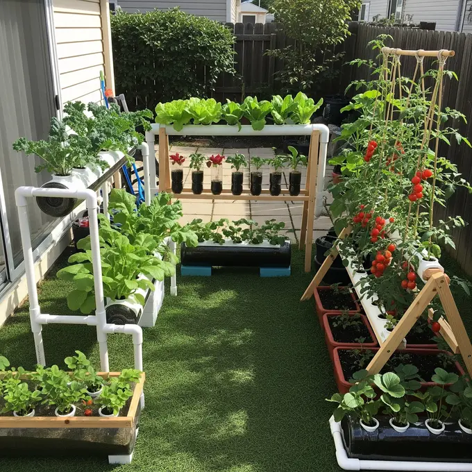 Halaman Belakang Rumah Kecil dengan Kebun Sayur Buah (Image by Gemini AI)