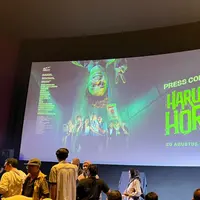 Suasana Press Conference Harusnya Horror di kawasan Jakarta, Senin (20/7/20206). (Liputan6.com/Afradhiya N. R)