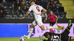 Rossoneri harus bekerja keras menundukkan Empoli dengan skor 3-1 Pada laga pekan kedelapan Liga Italia 2022/2023. (Massimo Paolone/LaPresse via AP)