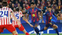 Marcus Rashford beraksi dalam laga leg pertama perempat final Liga Champions antara Barcelona vs Atletico Madrid di Camp Nou, 9 April 2026. (AP Photo/Joan Monfort)