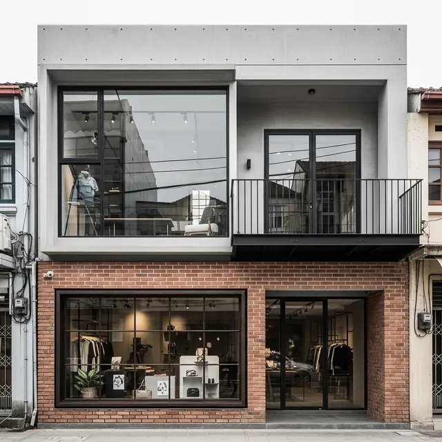 Desain Rumah Minimalis 2 Lantai dengan Toko di Bawah (Image by Gemini AI)
