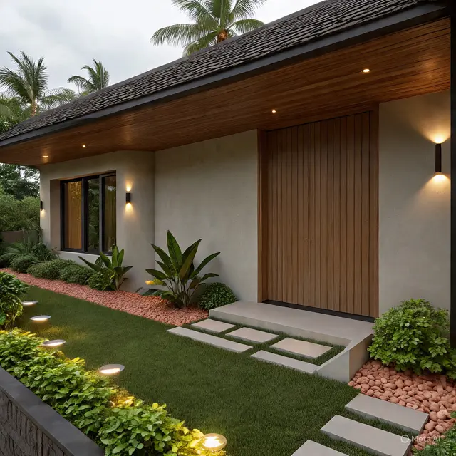 Rumah Sederhana yang Indah ada Taman Belakang