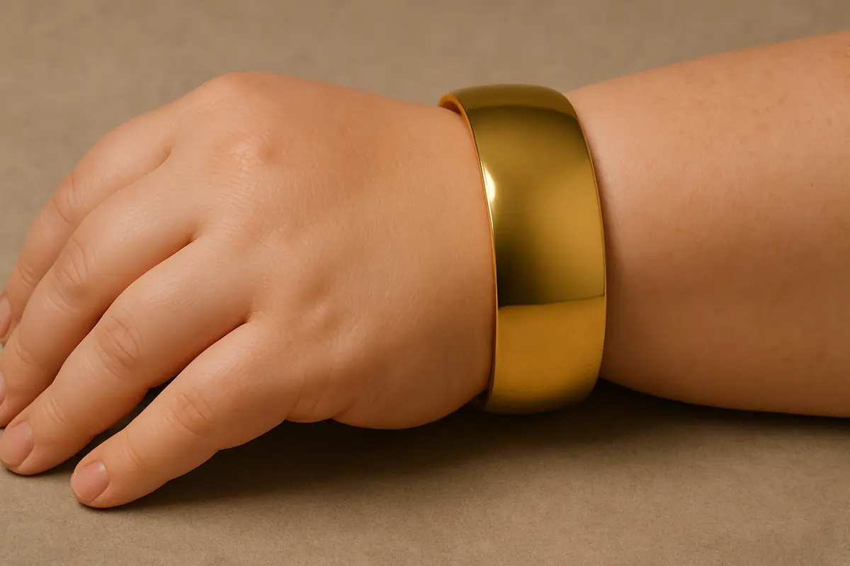 Model Gelang Emas Bangle Lebar untuk Tangan Gemuk